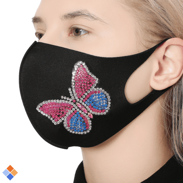 Masque papillon rose et bleu