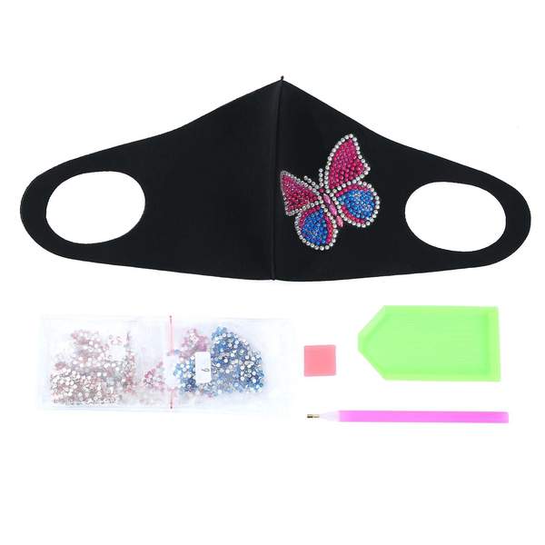 Masque papillon rose et bleu