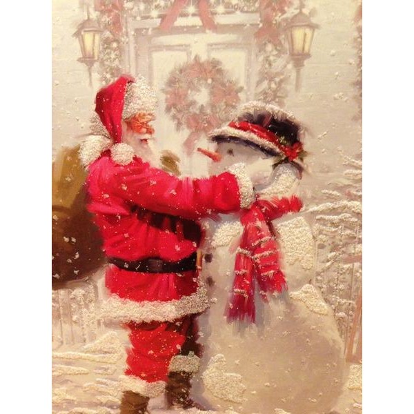 Le père Noël et le bonhomme de neige