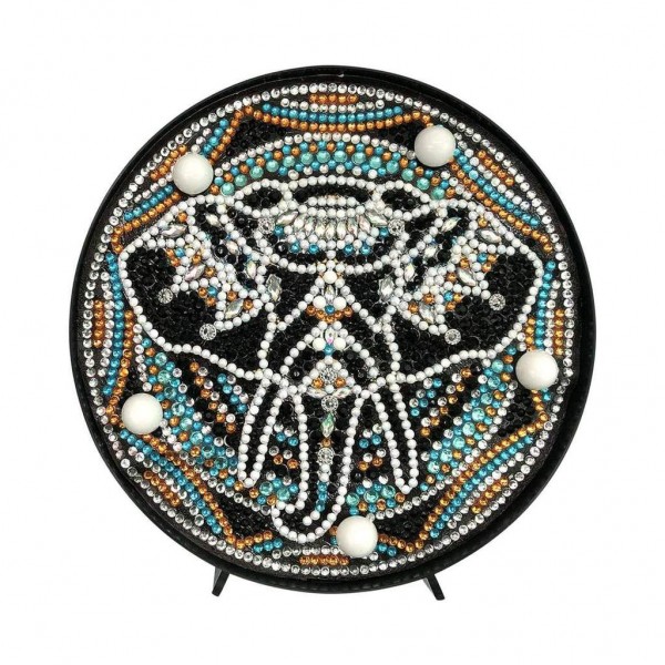 Lampe Ronde Mandala de l'éléphant noir