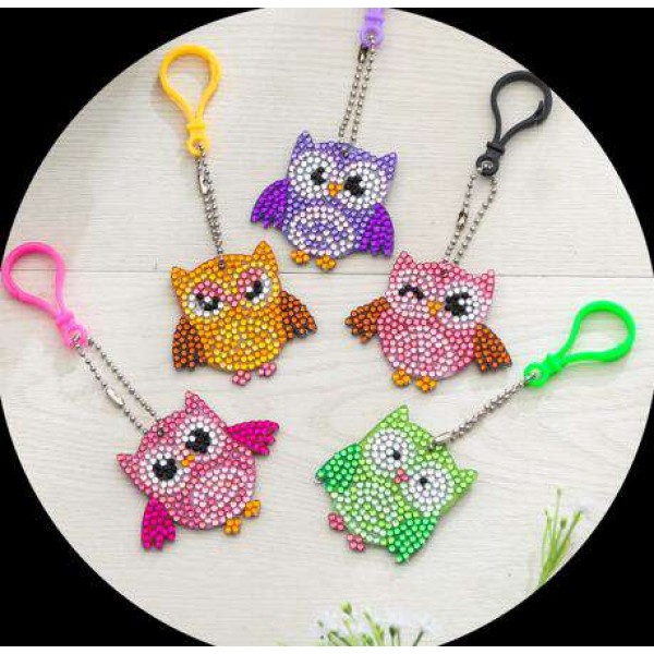 Porte-clés Hiboux 5 pièces