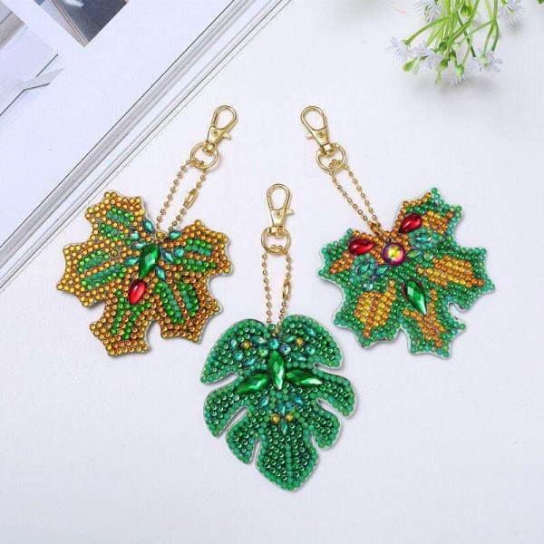 Porte-clés Branches de houx de Noël 3 pièces