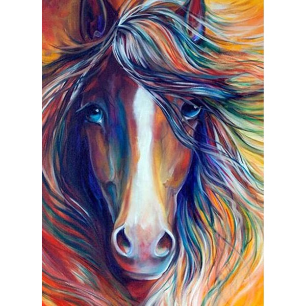 Portrait de cheval coloré
