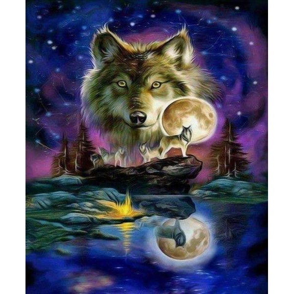 Loup à la Pleine Lune