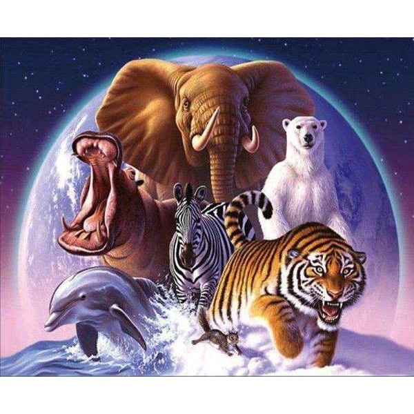 Plusieurs Animaux sous la Lune