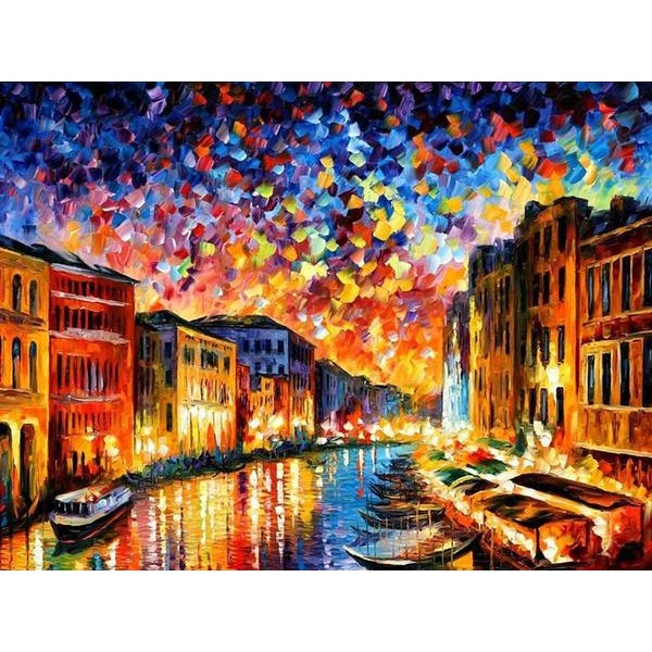 Un village coloré sur l'eau