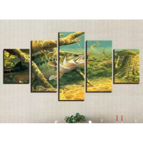 Vie sous-marine | Cinq panneaux