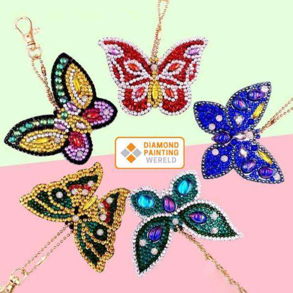 Porte-clés Papillon 5 pièces