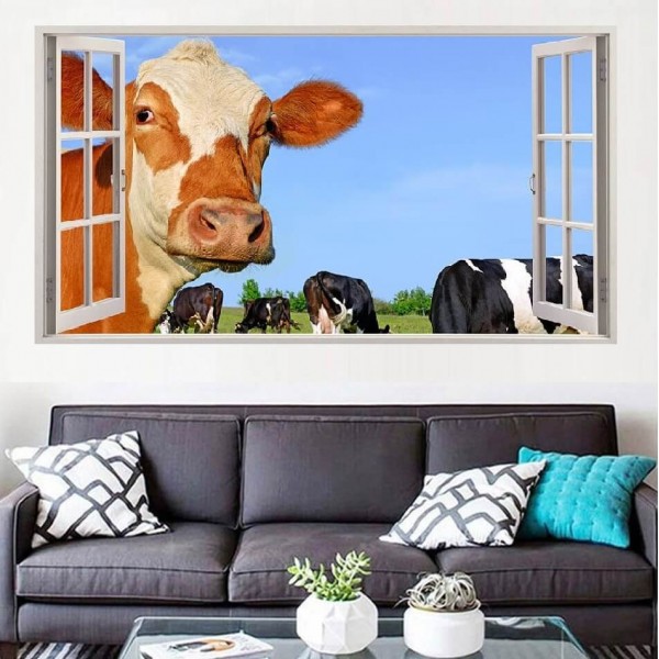 Vache qui regarde à travers la fenêtre