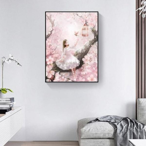 Fille sur l'arbre 50x60cm