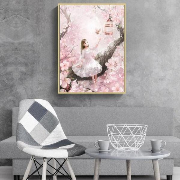 Fille sur l'arbre 50x60cm