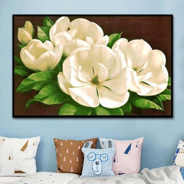 Fleurs blanches 50x80cm
