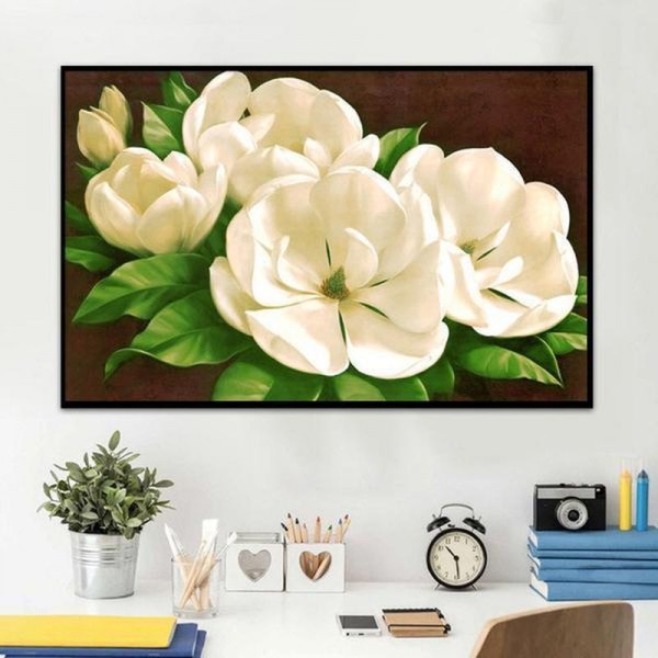 Fleurs blanches 50x80cm