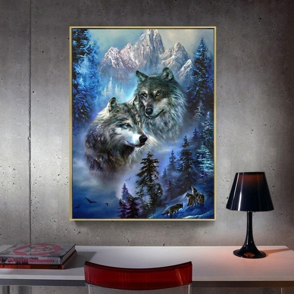 Paysage de loups 50x70cm