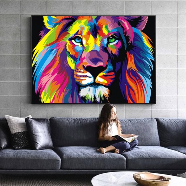 Lion coloré 50x70cm