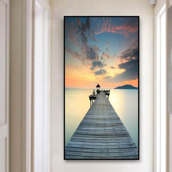 Jetée au coucher du soleil 50x100cm