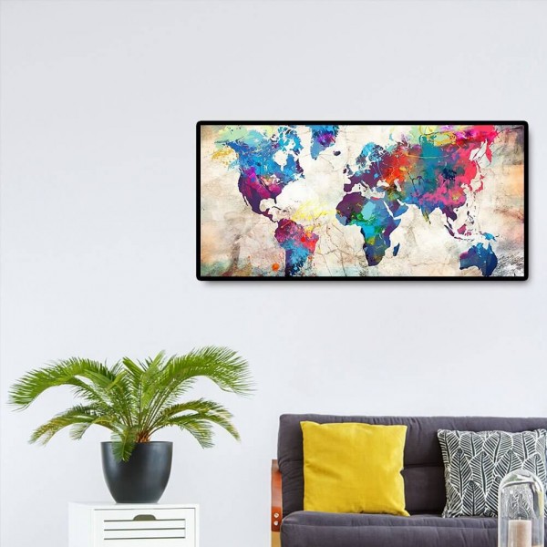 Carte du monde colorée 50x100cm