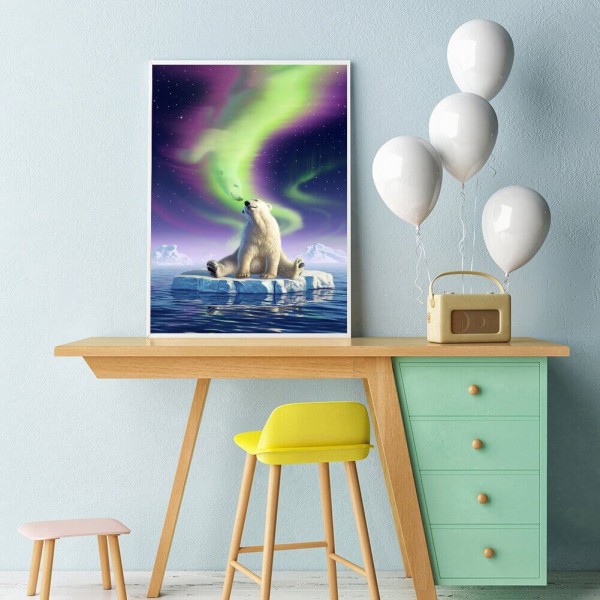 Ours polaire avec son esprit 50x70cm