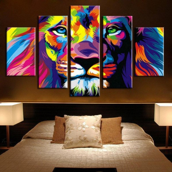 Lion coloré | 5 parties