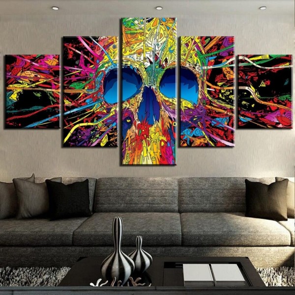 Crâne avec des couleurs | 5 parties