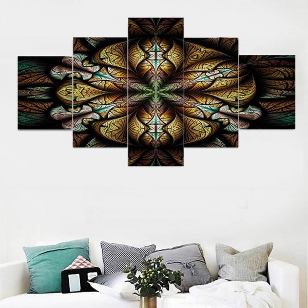 Mandala marron jaune | 5 parties