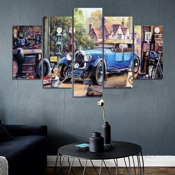 Voiture dans un garage | 5 parties