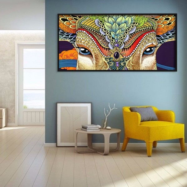 Cerf avec des bijoux 50x100cm