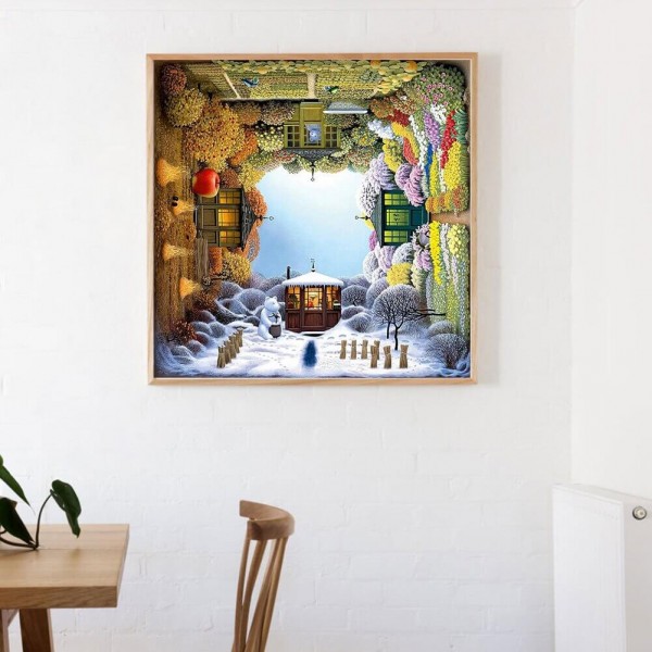 Les saisons de haut en bas 50x50cm