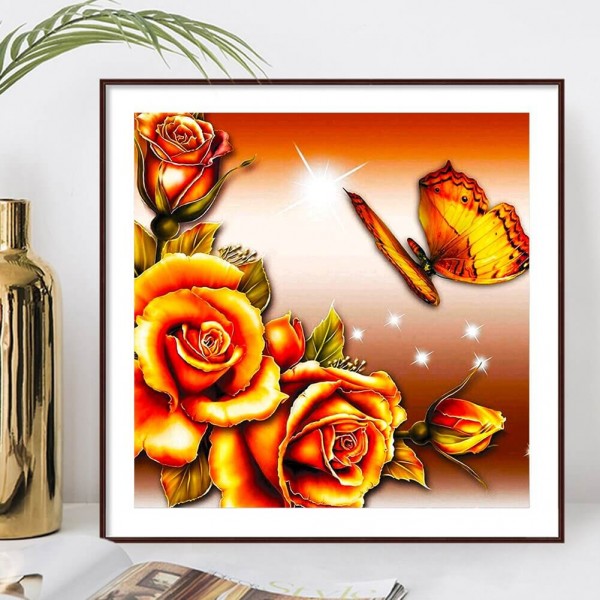 Roses oranges 50x50cm