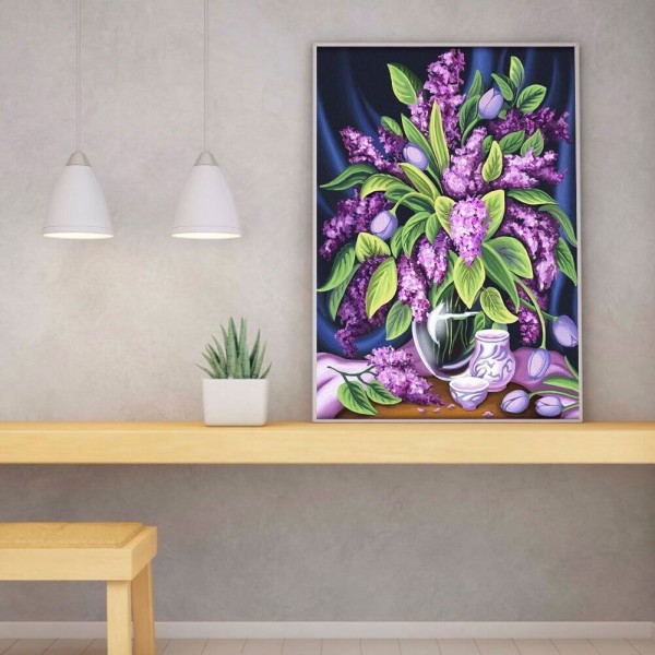 Bouquet violet 50x70cm