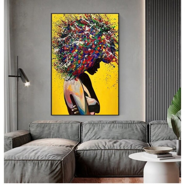Femme aux cheveux abstraits 50x80cm