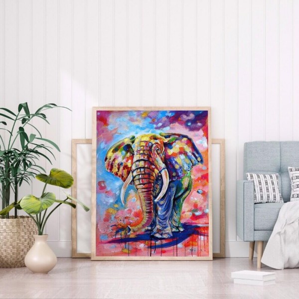 Éléphant coloré 50x60cm