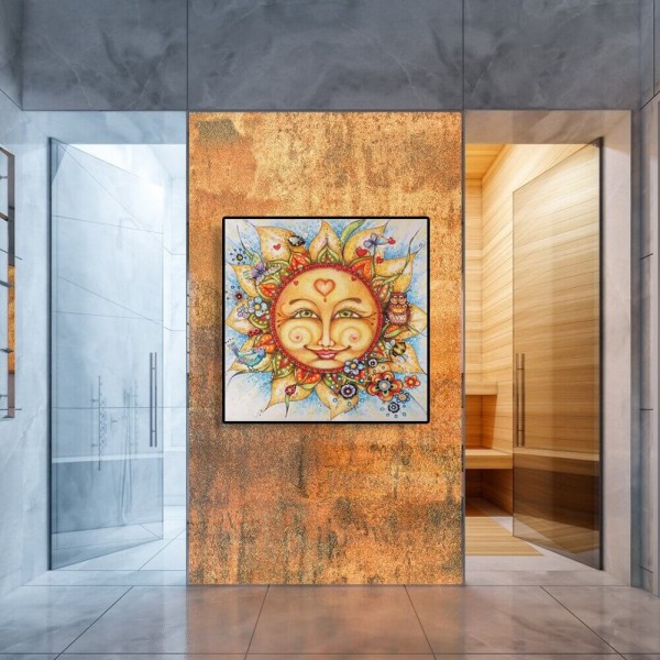 Soleil avec des plantes 50x50cm