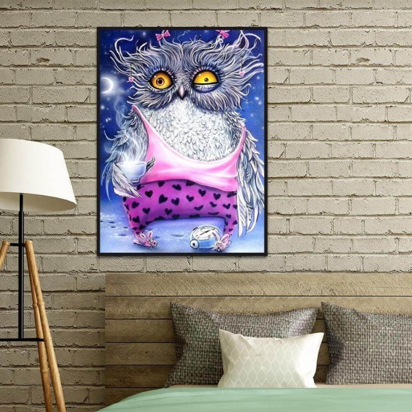 Hibou fatigué du matin 50x70cm