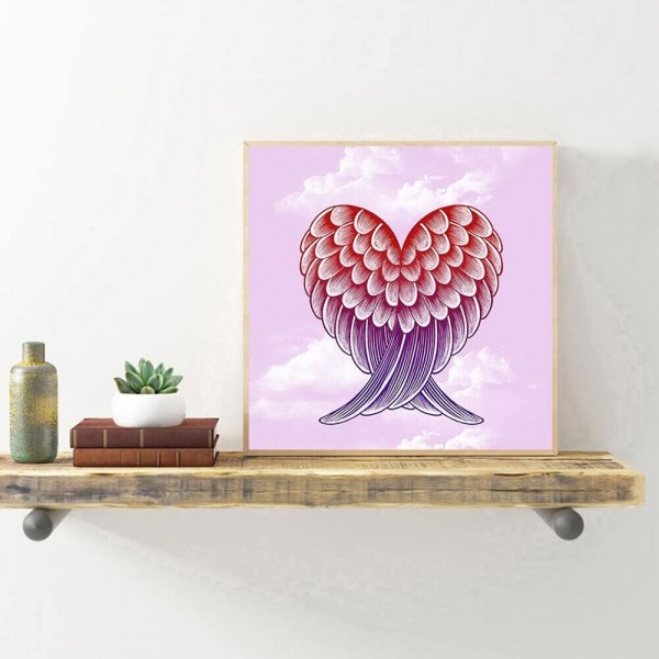 Le coeur des ailes 50x50cm