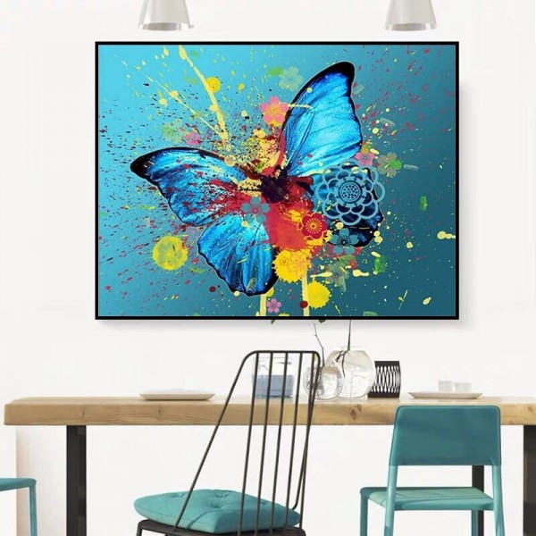 Papillon bleu 50x70cm