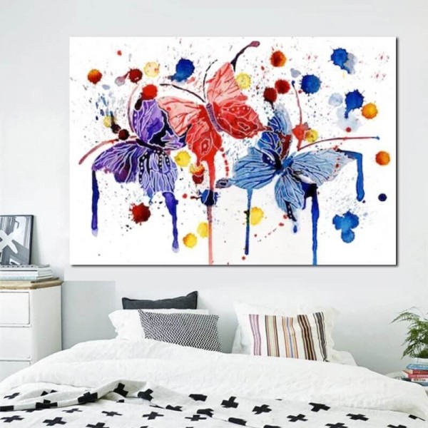 Trois papillons 50x70cm