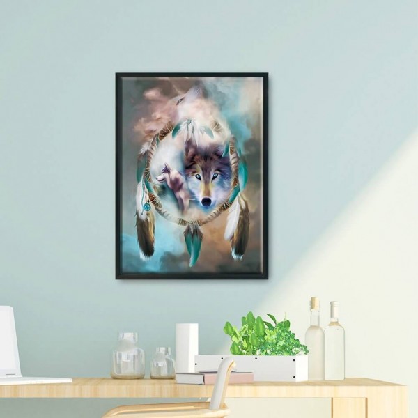 Loup dans l'attrape-rêves 50x70cm