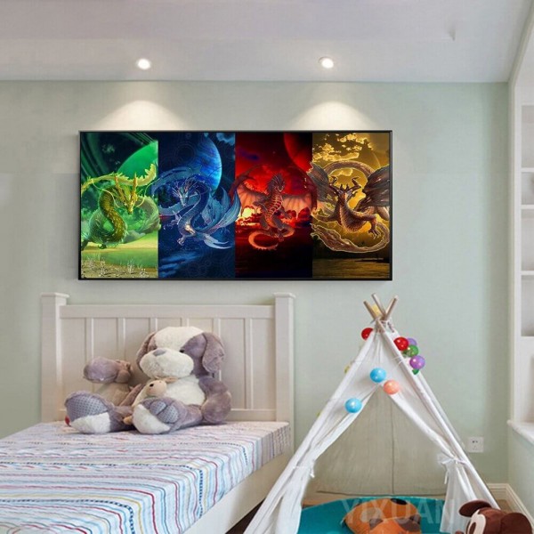 Dragons colorés 50x100cm