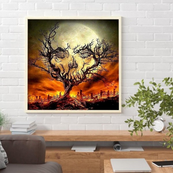 Crâne la nuit 50x50cm