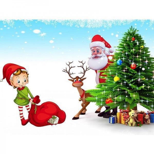 Père Noël avec elfe