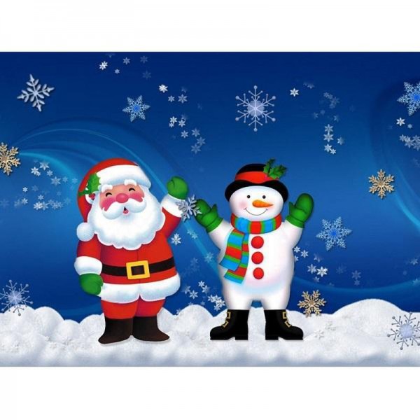 Père Noël avec bonhomme de neige