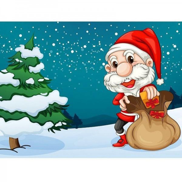 Père Noël avec sac de cadeaux