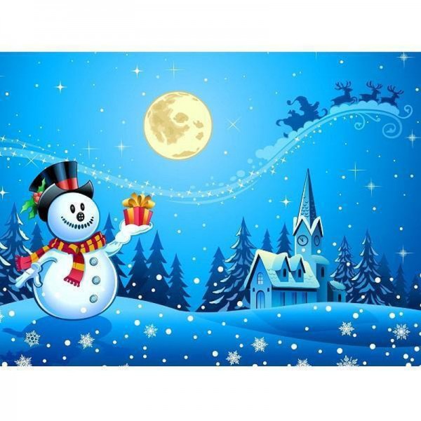 Bonhomme de neige dans le paysage de Noël