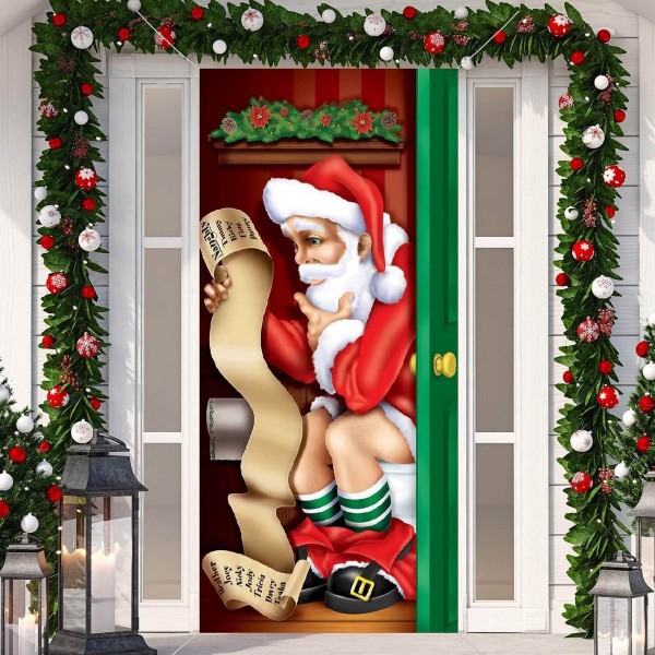 Père Noël aux toilettes 50x100cm