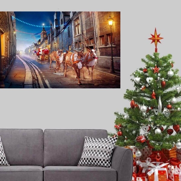 Père Noël en traîneau 50x80cm