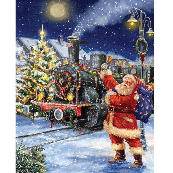 Père Noël en train