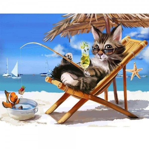 Chaton sur la plage