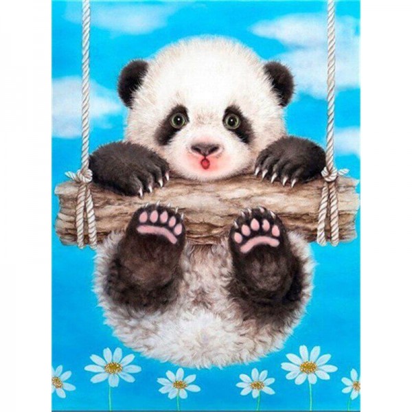 Petit panda sur balançoire