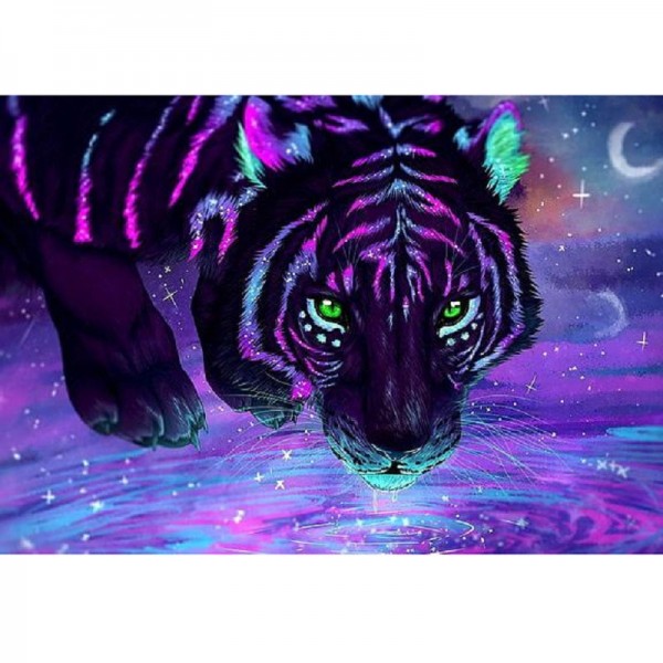 Tigre de couleur néon
